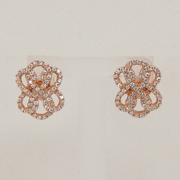 Rose Gold Plated on Sterling Silver/CZ Infinity Studs